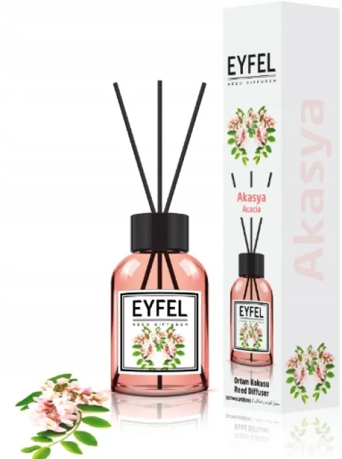 AKACJA EYFEL SZKLANY DYFUZOR Z PATYCZKAMI 120 ML PIĘKNY ZAPACH