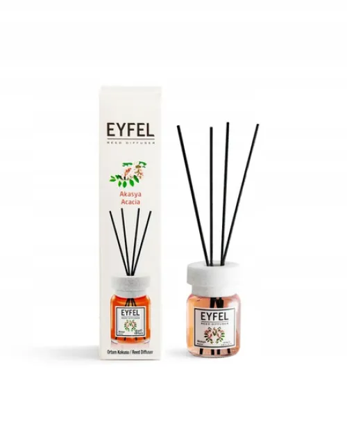 AKACJA EYFEL SZKLANY DYFUZOR Z PATYCZKAMI 120 ML PIĘKNY ZAPACH