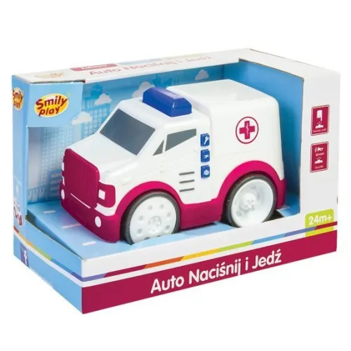 Smily Play AUTO NACIŚNIJ I JEDŹ 3 rodzaje POLICJA, KARETKA, STRAŻ