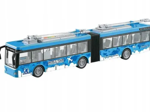 Autobus przegubowy 1:16 z napędem na koło zam, światło dźwięk 48x16,5x11cm