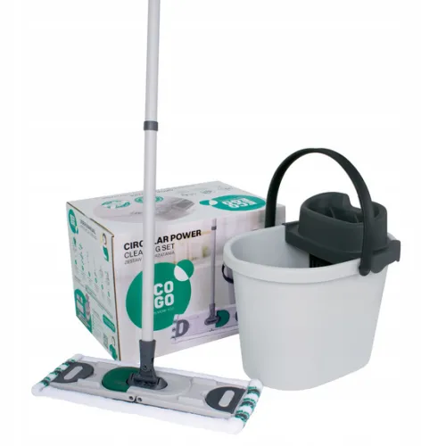 ECO EGO MOP PŁASKI KIJ SKŁADANY 130CM WIADRO 13L Z WYCISKACZEM ZESTAW