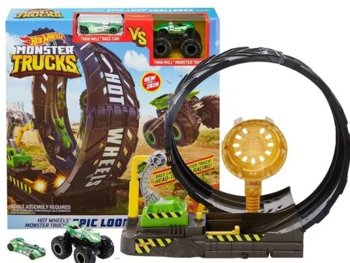 HOT WHEELS MONSTER TRUCK ZESTAW EPICKA PĘTLA KASKADERSKA + 2 autka