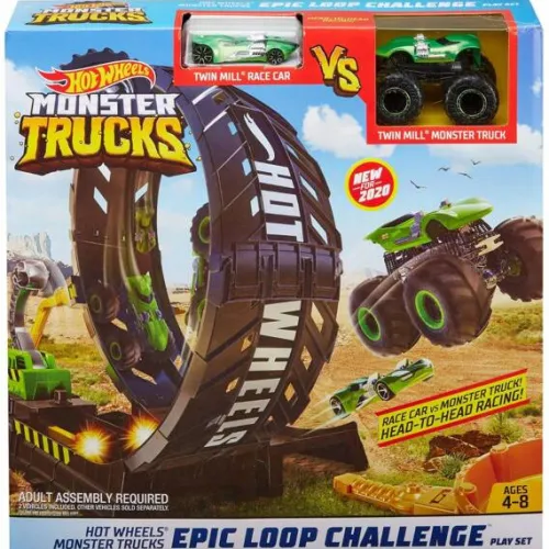 HOT WHEELS MONSTER TRUCK ZESTAW EPICKA PĘTLA KASKADERSKA + 2 autka