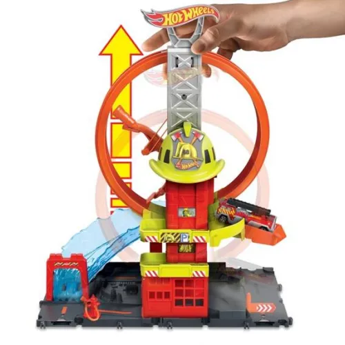 HOT WHEELS ZESTAW REMIZA STRAŻACKA SUPERPĘTLA