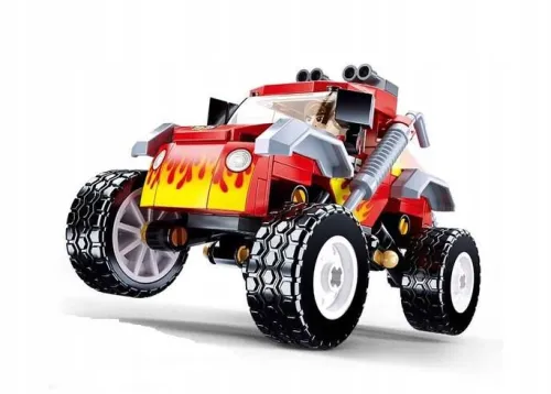 KLOCKI SLUBAN AUTO TERENOWE MONSTER TRUCK CZERWONY