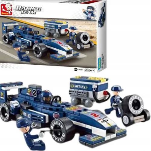 KLOCKI SLUBAN WYŚCIGÓWKA FORMUŁA 1 F1 BOLID RACING TEAM 3 FIGURKI 196 EL.