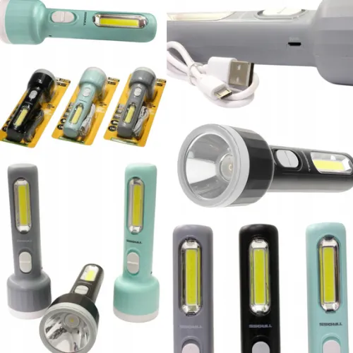 Latarka WIELOFUNKCYJNA UNIWERSALNA Lampka LED Ładowanie USB