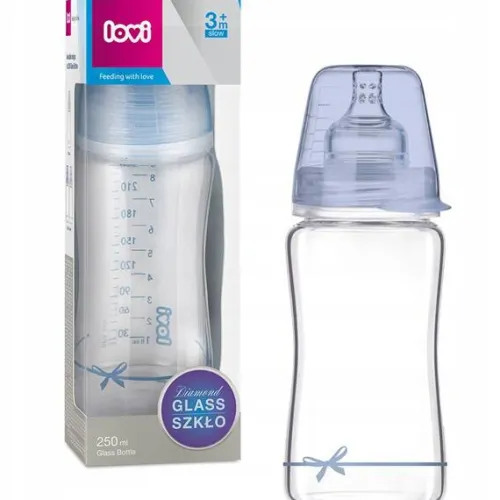 LOVI BUTELKA SZKLANA DIAMOND GLASS 250ML 3m+