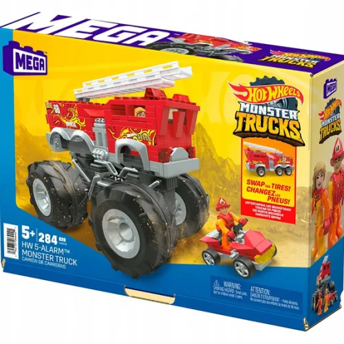 hot wheels MEGA MONSTER TRUCKS 5-ALARM + ŁAZIK ATV