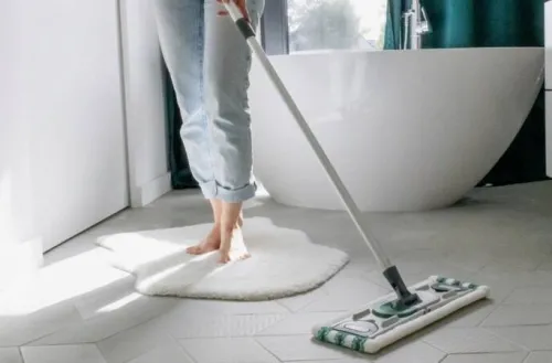 Mop płaski + kij teleskopowy aluminiowy ECO EGO ekologiczny z recyklingu