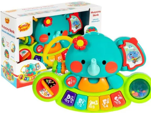 pianinko_dla_dzieci_dotyk_2.webp PIANINKO DLA DZIECI DOTYKOWE MUZYCZNY SŁONIK 6m+ SMILY PLAY
