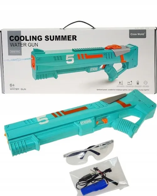 Pistolet na wodę, elektryczny z ładowarką USB ,okulary ochronne