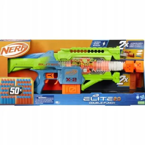 Pistolet Nerf Elite Wyrzutnia Double Punch Blaster 50 strzałek