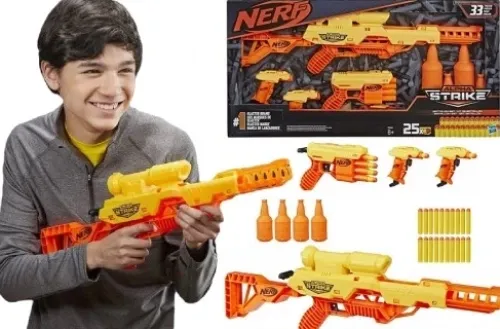 PISTOLET NERF WYRZUTNIA ZESTAW 4 PISTOLETÓW KARABINÓW CELE UNIKAT