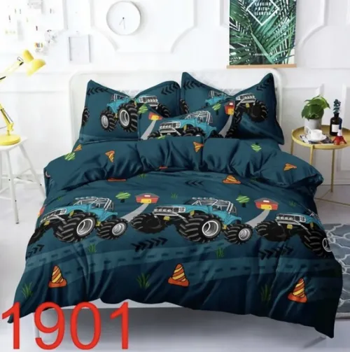 Pościel 160x200 bawełniana 3D satynowa MONSTER TRUCK komplet 3 części