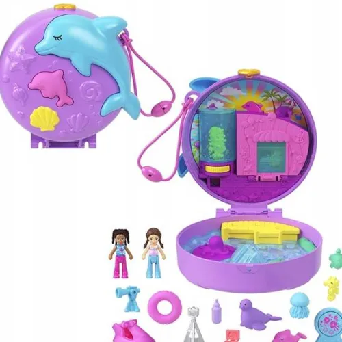 POLLY POCKET ZESTAW TOREBKA KOMPAKTOWA AKWARIUM DELFINA + AKCESORIA