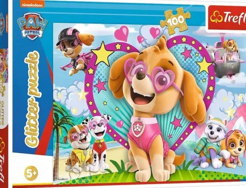 PUZZLE 100 BROKATOWE BŁYSZCZĄCE W BLASKU SKYE TREFL PSI PATROL