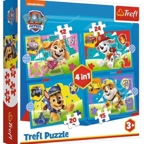 Puzzle 4w1 Psi Patrol Biegnące Pieski