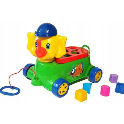 Słoń edukacyjny sorter z klockami do ciągania