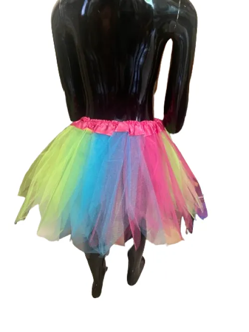 Tiulowa spódniczka tęczowa kostium tutu