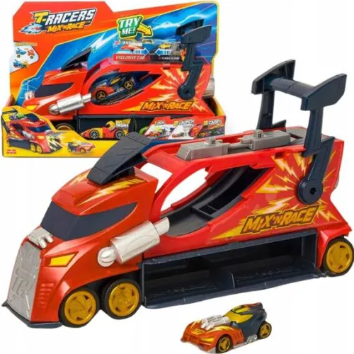 T-RACER POJAZD MIX'N RACE THUNDER TRUCK CIĘŻARÓWKA Z WYRZUTNIĄ ZESTAW 3W1