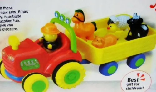OL IMPORT TRAKTOREK Z PRZYCZEPĄ I ZWIERZĘTAMI, INTERAKTYWNY TRAKTOR