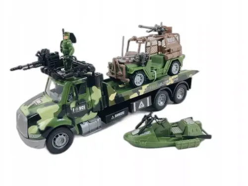 OL IMPORT Zestaw pojazdów wojskowych ciężarówka jeep skuter